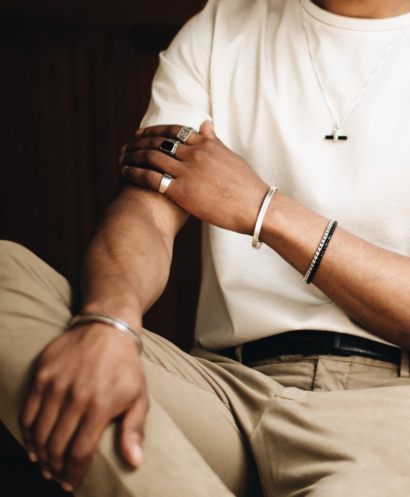 Silberner Herrenring Mit Symbol Danso