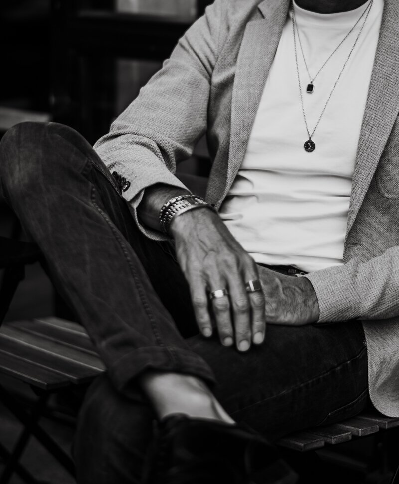 Silver Men's Pendant With Green Stone Chetas