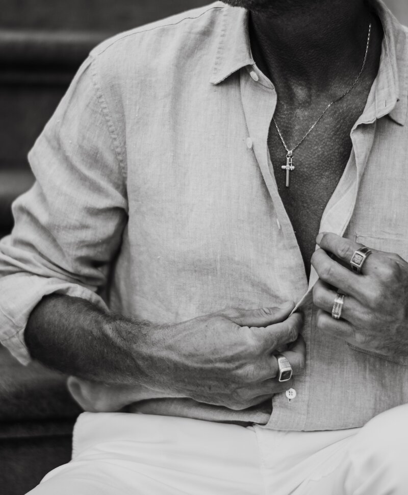 Silver Cross Pendant Men Tenchi