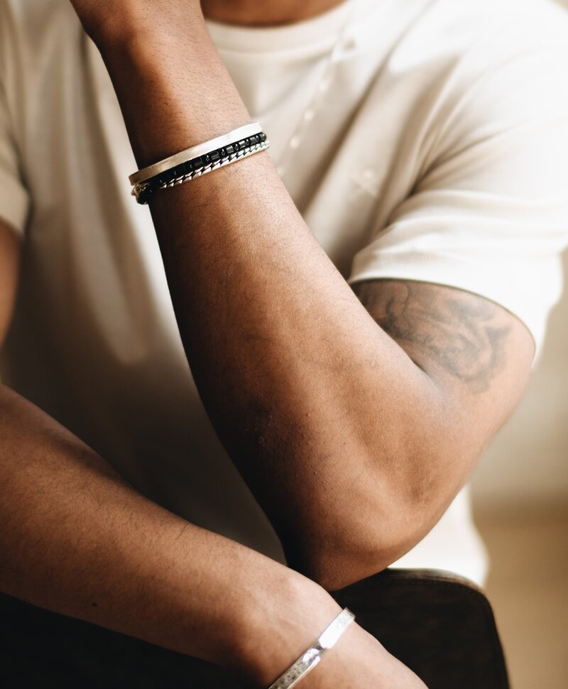 Silver Round Snake Chain Men's Bracelet Magnus