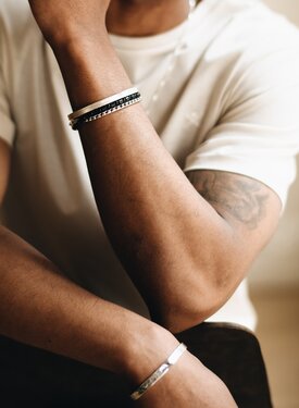 Zwarte Kralen Armband Heren Nhean