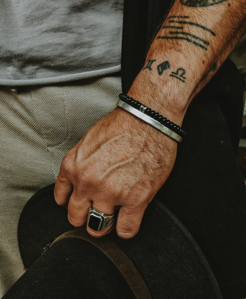 Bracelet Manchette Argent Basique Parfait pour Hommes Lonn