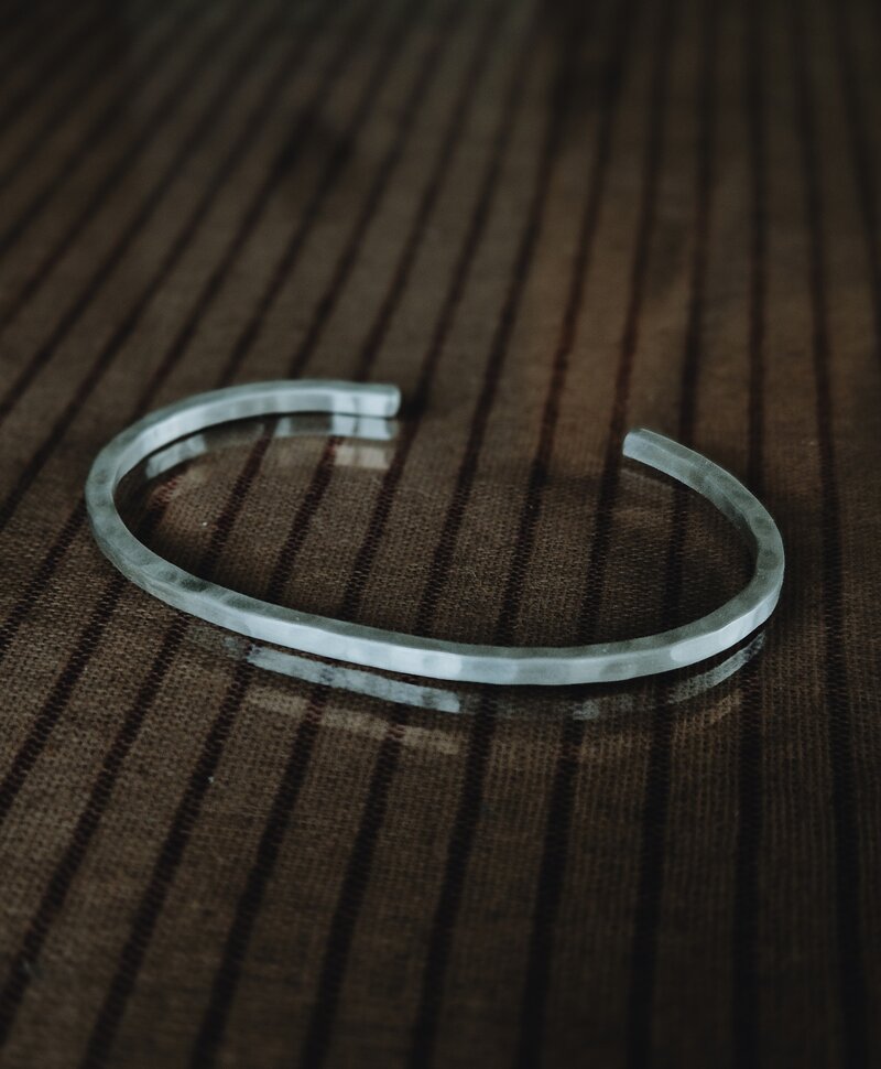 Argent Bracelet Homme Jonc Martelé Stellan