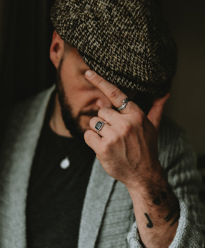 Silver Men’s Feather Ring Alar