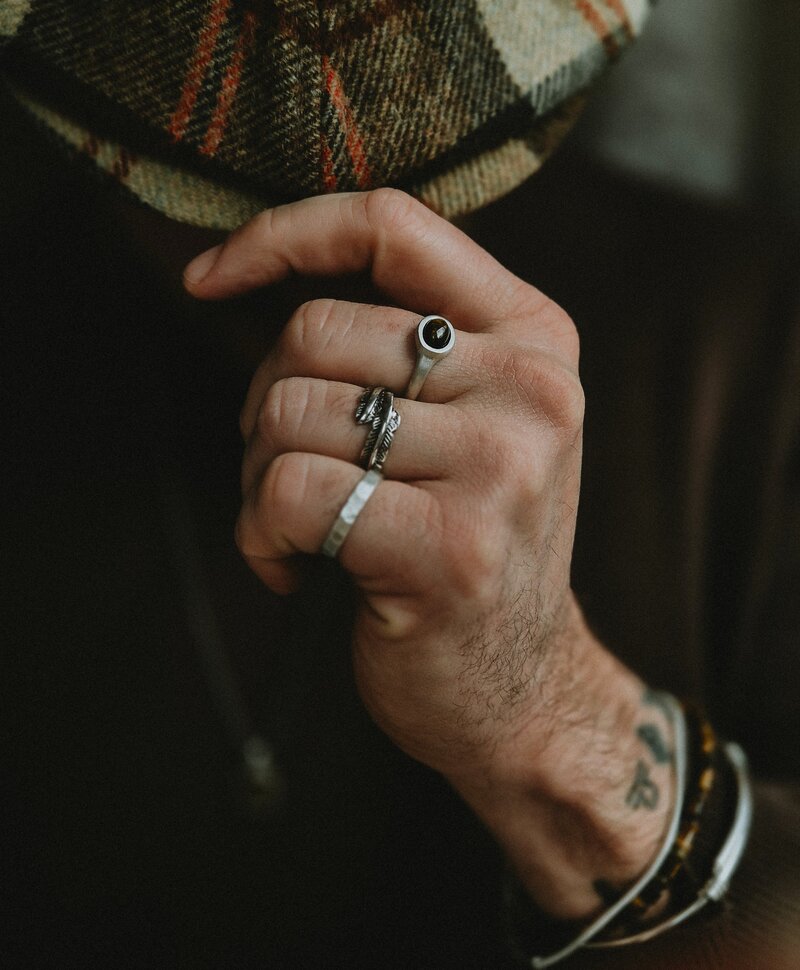 Argent Bague Homme Avec Œil De Tigre Brun Zephyr