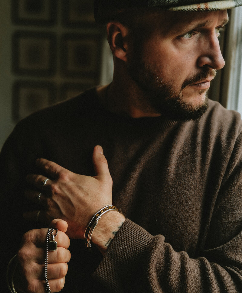 Brown beaded bracelet Men Nhean