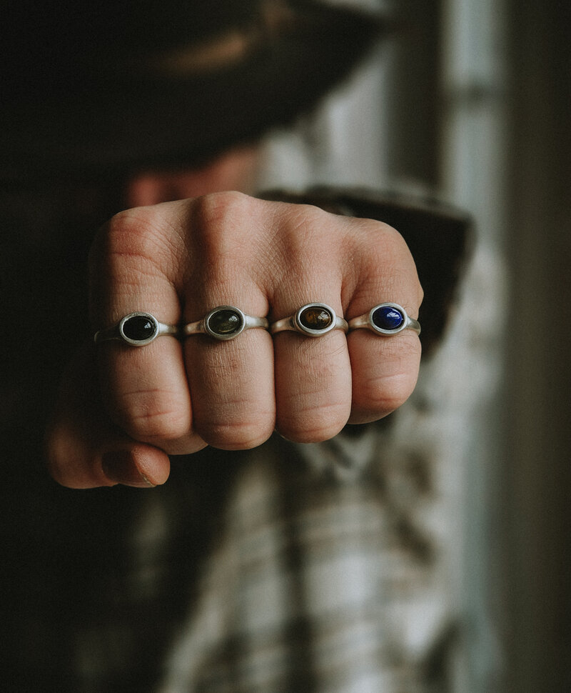 Silver Men’s Ring With Brown Tiger’s Eye Zephyr