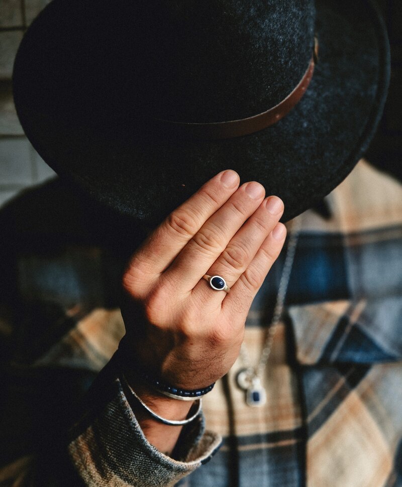 Zilveren Heren Ring Met Blauwe Lapis Lazuli Zephyr