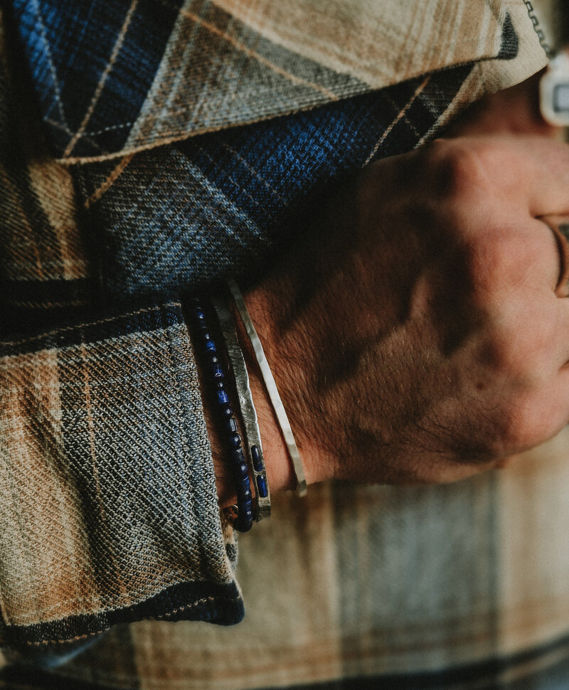 Zilveren Geslagen Heren Bangle Stellan