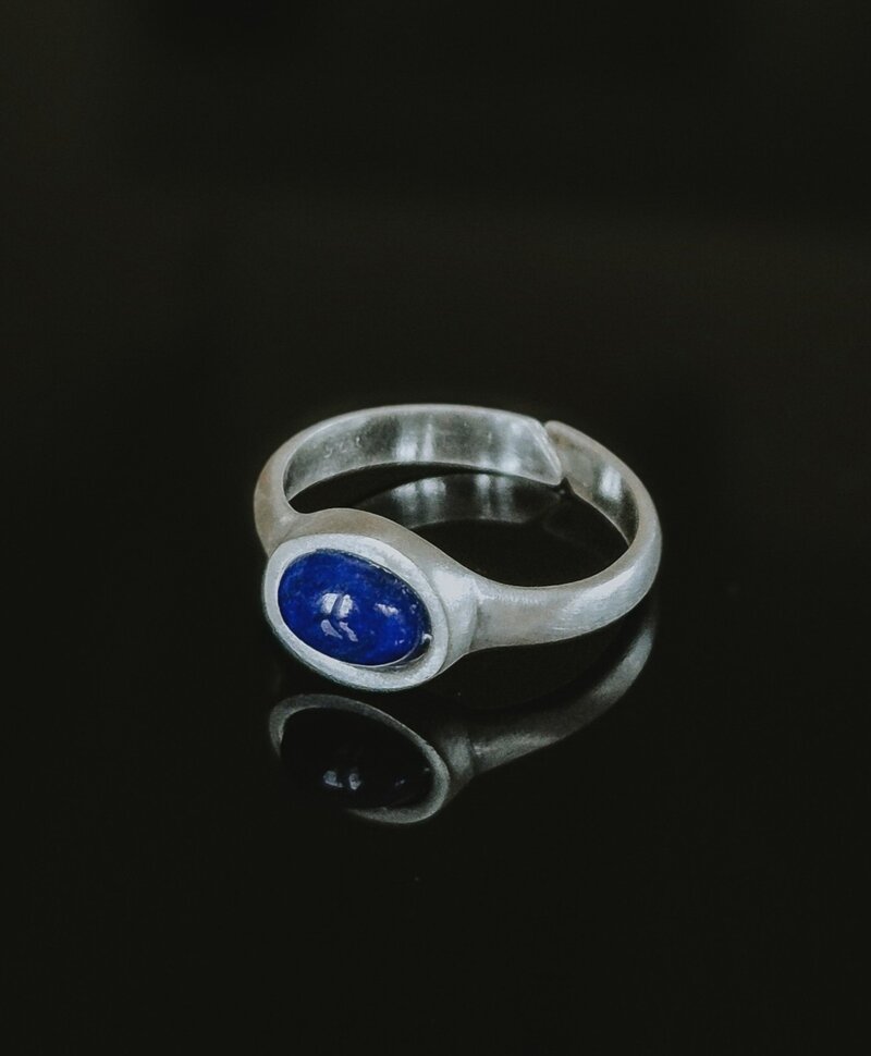 Zilveren Heren Ring Met Blauwe Lapis Lazuli Zephyr
