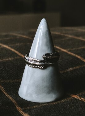 Silver Men’s Feather Ring Alar
