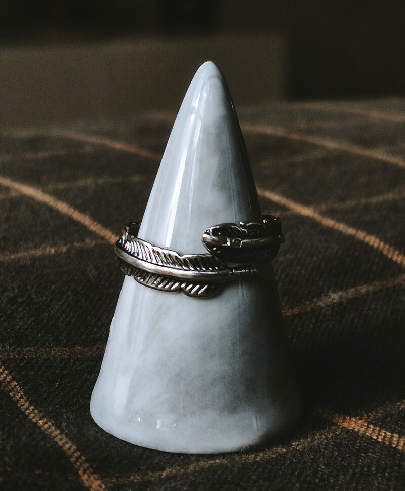 Argent Bague Homme Plume Alar