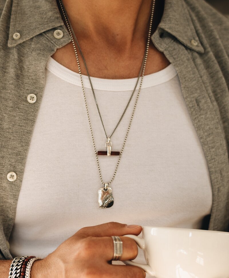 Pendentif Argent Rocher pour Hommes Artur