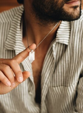 Pendentif Argent Design pour Hommes Azibo
