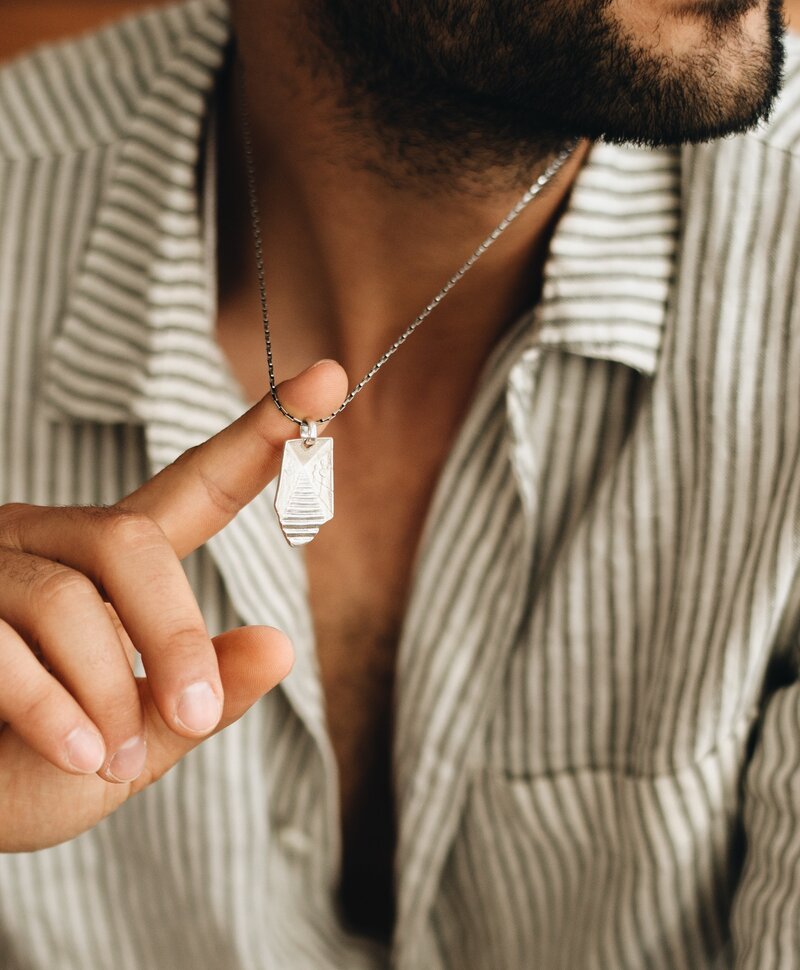 Pendentif Argent Design pour Hommes Azibo