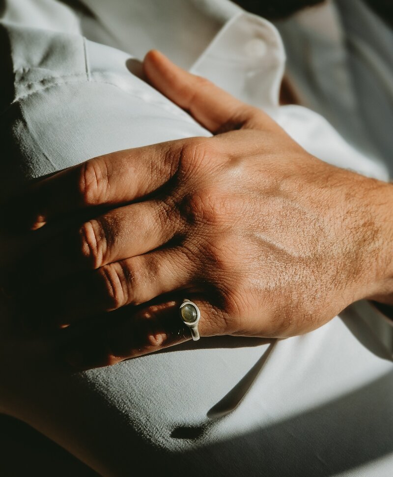 Zilveren Heren Ring Met Labradoriet Zephyr