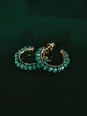 Hoop Earrings With Green Stones Anaïs, Gold Plated