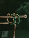 Hoop Earrings With Green Stones Anaïs, Gold Plated