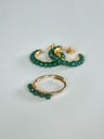 Gold Plated Hoop Oorbellen met Groene Stenen Anaïs