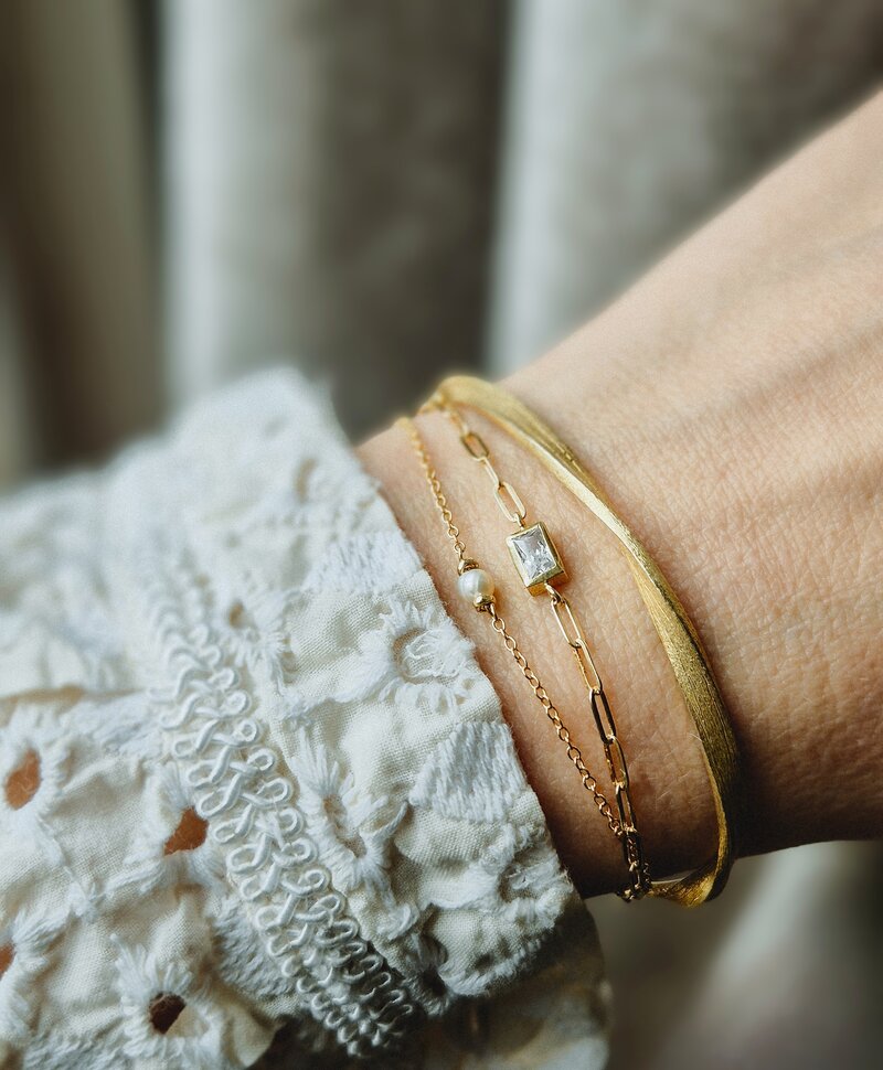 Gold Plated Gedraaide Cuff Armband Maella