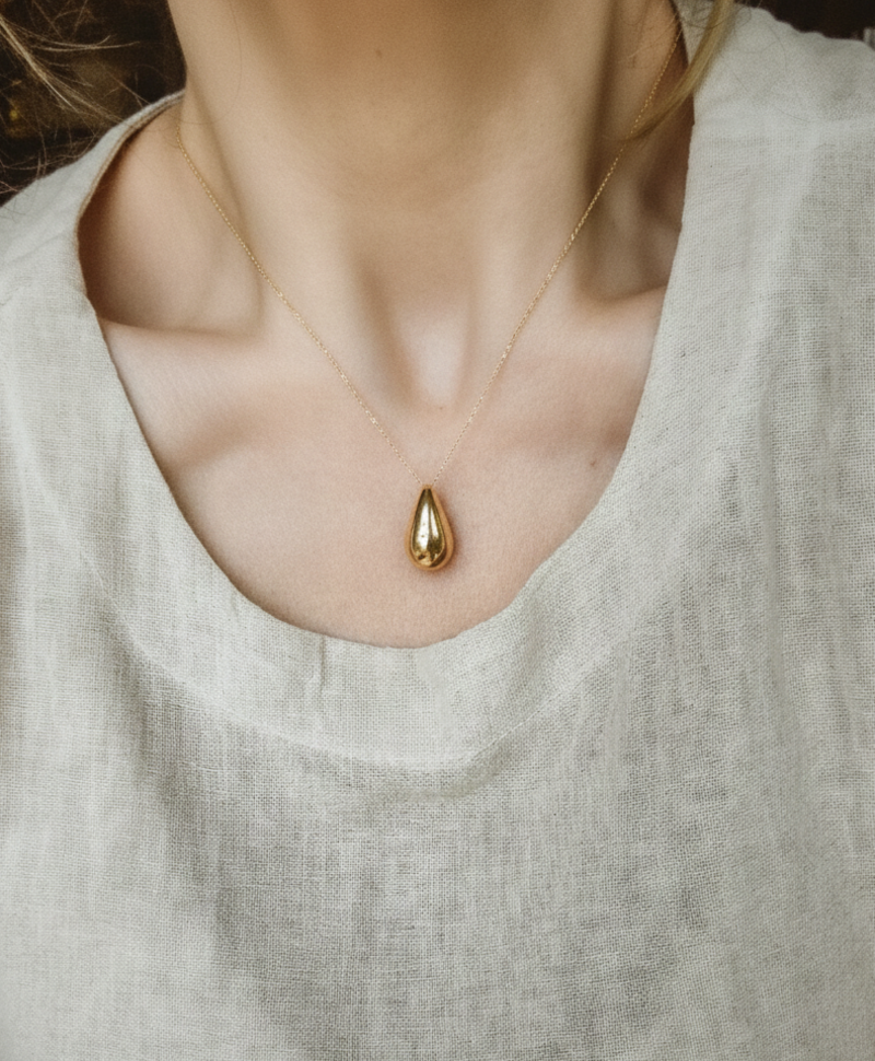 Vergoldete Kette Mit Tropfen Ophélie