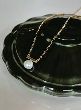 Gold Plated Moderne Parel Ketting Ondine