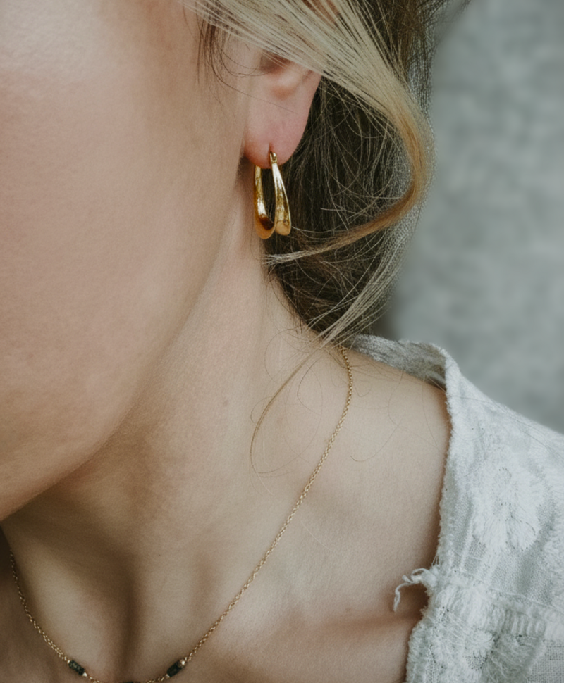 Collier Avec Pierres Vertes Jardin, Plaqué Or