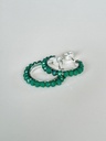Hoop Earrings With Green Stones Anaïs, Silver