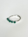 Ring With Green Stones Anaïs, Silver