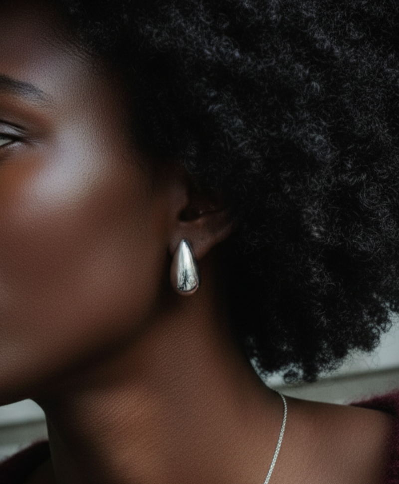 Zilveren Moderne Druppel Oorbellen Ophélie