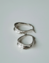 Oval Hoop Earrings Elisea, Silver
