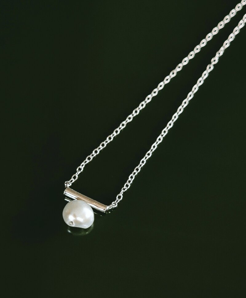 Collier À Perle Moderne Ondine, Argent