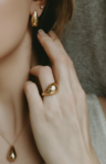 Bold Dome Ring Ophélie, Gold Plated