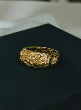 Blossom Dome Ring Sakura, Gold Plated