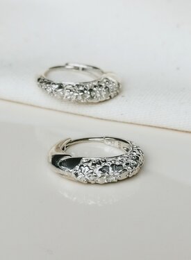 Zilveren Blossom Dome Earring Set Sakura