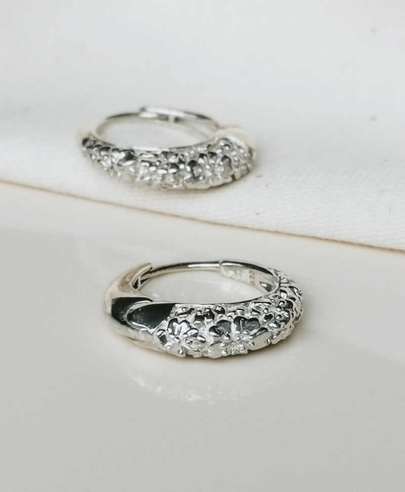 Zilveren Blossom Dome Earring Set Sakura