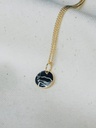 Blue Enamel Coin Pendant Emi, Gold Plated
