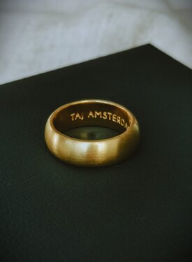 Brushed Stack Ring Kichi (Large), Gold Plated