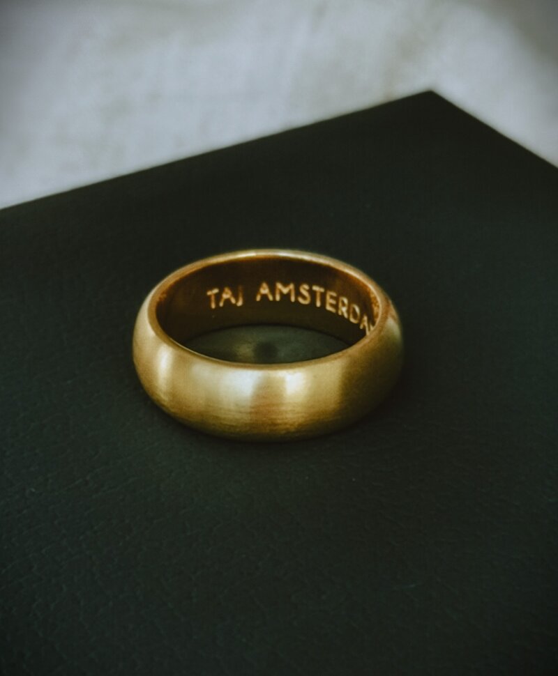 Brushed Stack Ring Kichi (Large), Gold Plated