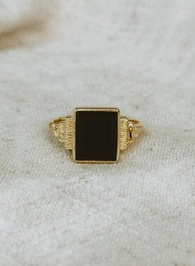 Gold Plated Timeless Onyx Ring Koko