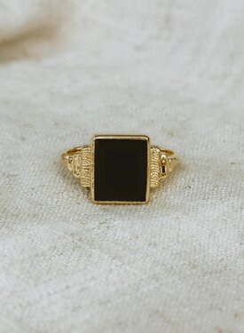 Majestic Onyx Ring Koko, Gold Plated