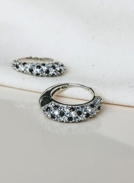 Sparkle Dome Earing Set Sora, Silver