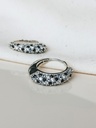Sparkle Dome Earing Set Sora, Silver
