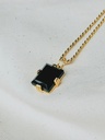 Rectangular Onyx Pendant Nyoko, Gold Plated