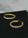 Single Large Twisted Hoop Earring Kiyomi, Gold Plated