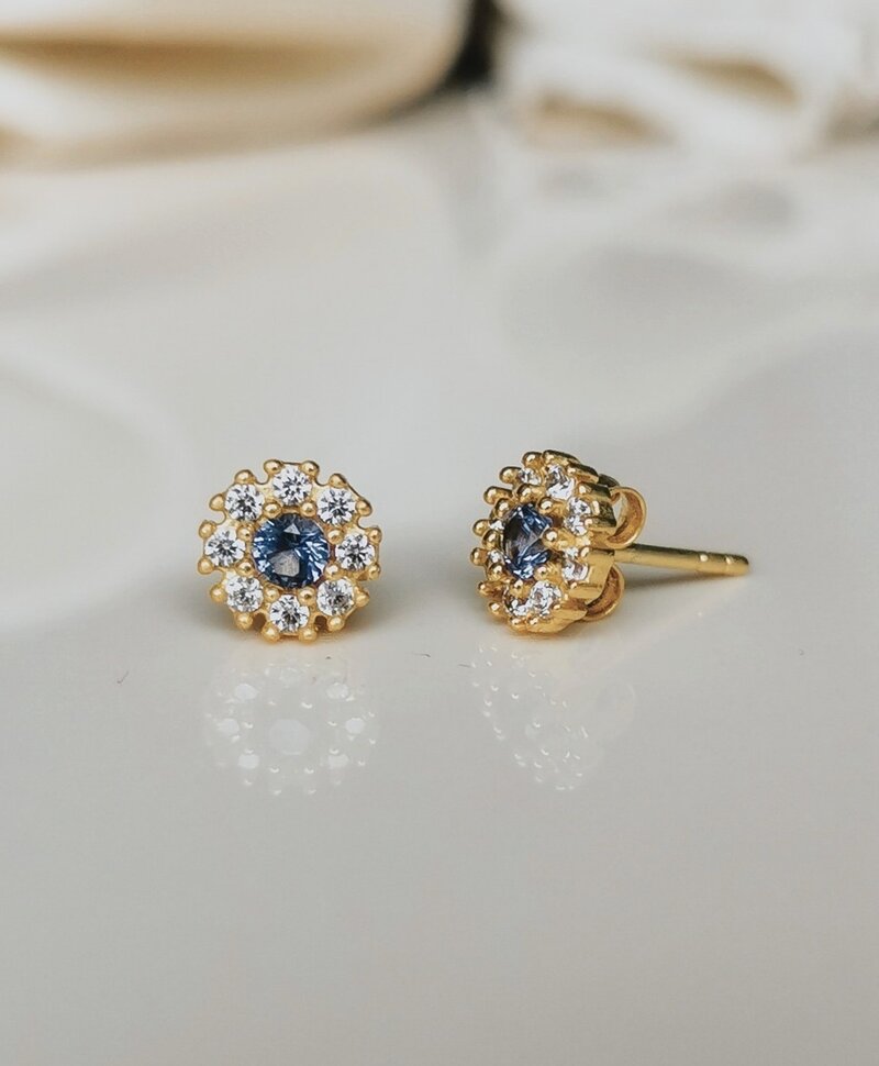 Gold Plated Bloemetjes Ear Stud  Set Honoka