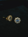 Sparkle Flower Ear Stud Set Honoka, Gold Plated