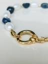 Gold Plated Lapis Lazuli & Parel Armband Aiko