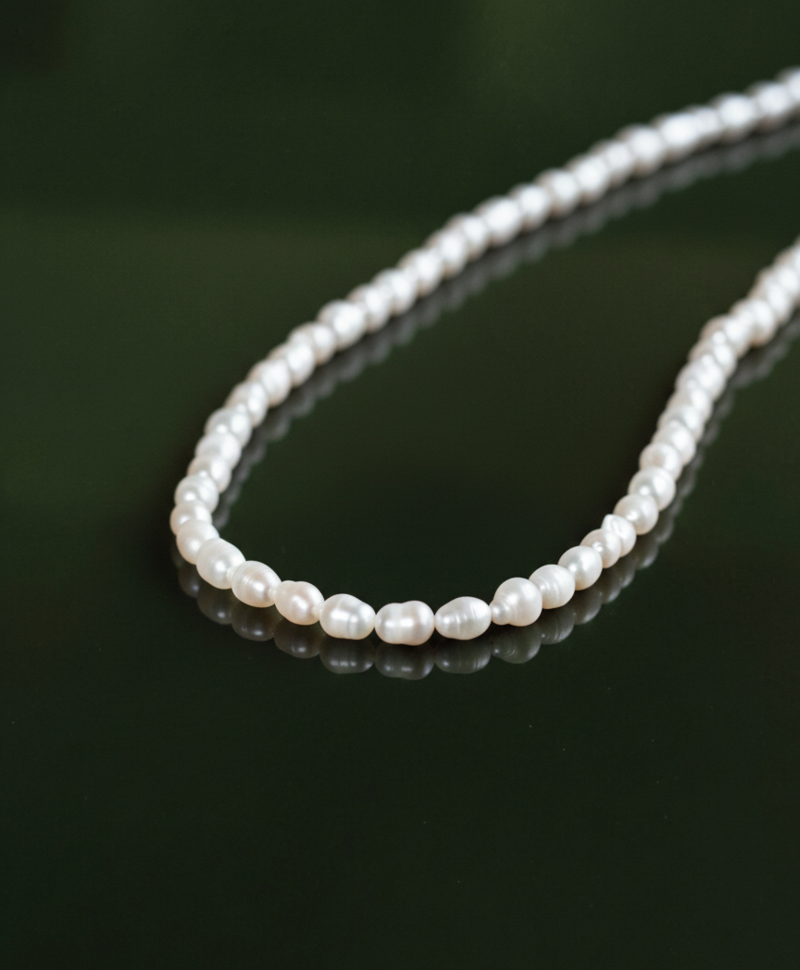 Collier Argent Perles Benya