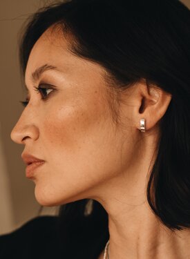 Silbernes Blüten-Ohrstecker-Set Sakura